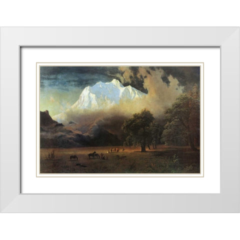 Mount Adams, Washington White Modern Wood Framed Art Print with Double Matting by Bierstadt, Albert
