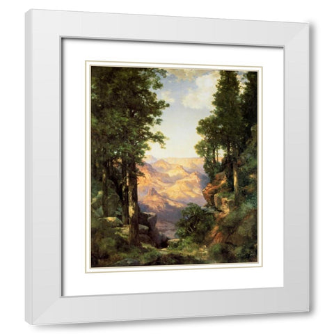 The Grand Canyon 1919 White Modern Wood Framed Art Print with Double Matting by Moran, Thomas