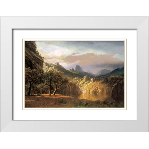 In the Valley White Modern Wood Framed Art Print with Double Matting by Bierstadt, Albert