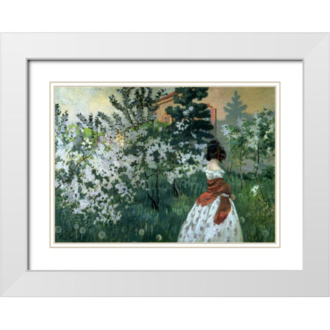 Spring White Modern Wood Framed Art Print with Double Matting by Borisov-Musatov, Viktor E.