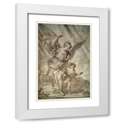 Guardian Angel White Modern Wood Framed Art Print with Double Matting by Piola, Domenico