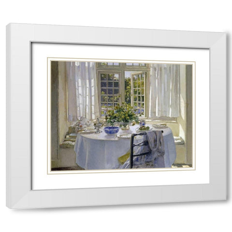 The Morning Room White Modern Wood Framed Art Print with Double Matting by Adam, Patrick William