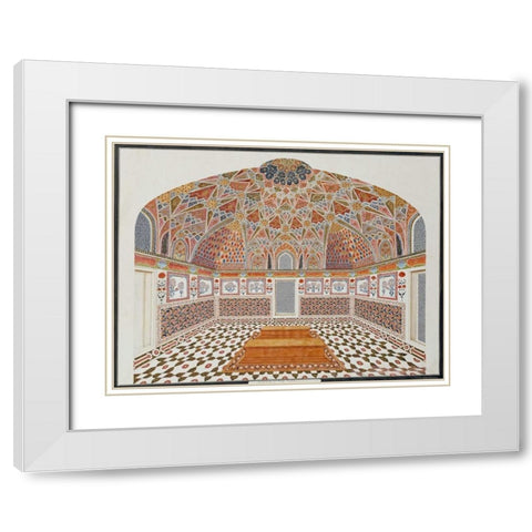 Interior of The Tomb of Etahmadowlah White Modern Wood Framed Art Print with Double Matting by Agra School