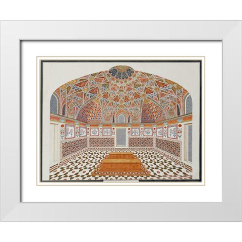 Interior of The Tomb of Etahmadowlah White Modern Wood Framed Art Print with Double Matting by Agra School