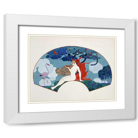 Eve White Modern Wood Framed Art Print with Double Matting by Barbier, Georges