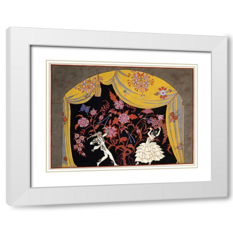 The Flamenco White Modern Wood Framed Art Print with Double Matting by Barbier, Georges
