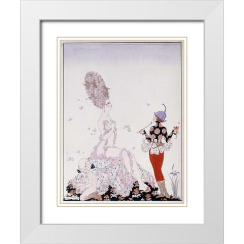 Mother Nature White Modern Wood Framed Art Print with Double Matting by Barbier, Georges