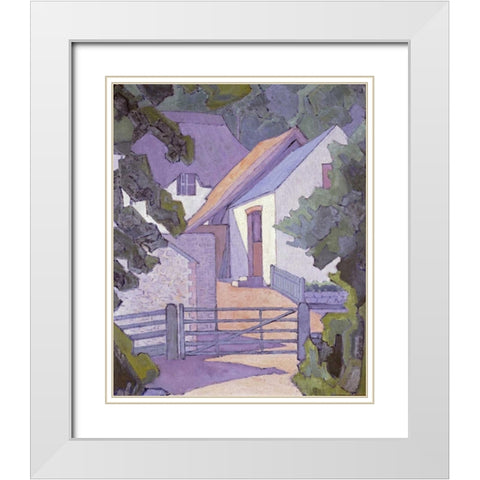 Morning, The South Downs White Modern Wood Framed Art Print with Double Matting by Bevan, Robert