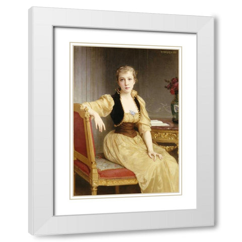 Lady Maxwell White Modern Wood Framed Art Print with Double Matting by Bouguereau, William-Adolphe