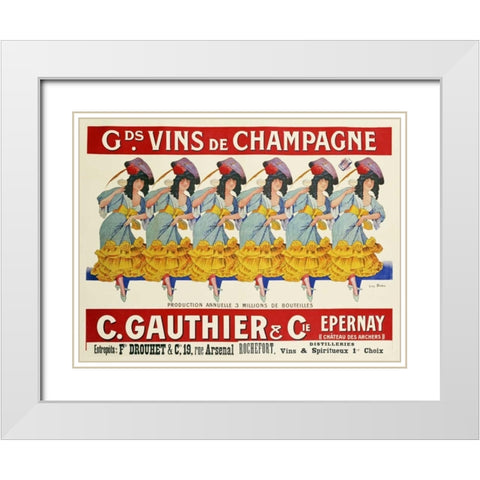 Gds Vins De Champagne, C. Gauthier and Cie White Modern Wood Framed Art Print with Double Matting by Brau, Casimir