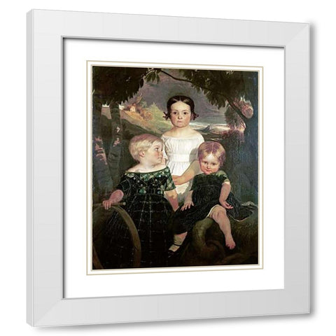 The Bromley Children White Modern Wood Framed Art Print with Double Matting by Brown, Ford Maddox