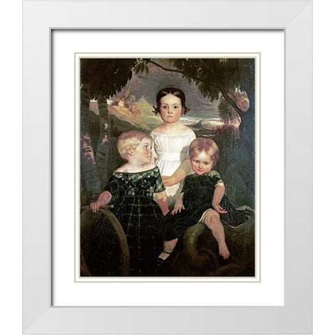 The Bromley Children White Modern Wood Framed Art Print with Double Matting by Brown, Ford Maddox