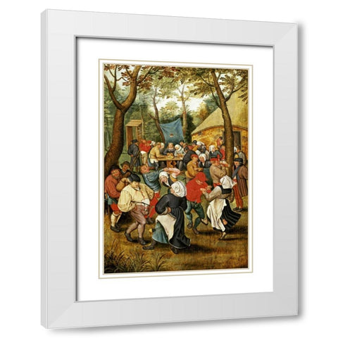 The Wedding Feast White Modern Wood Framed Art Print with Double Matting by Bruegel, Pieter the Elder