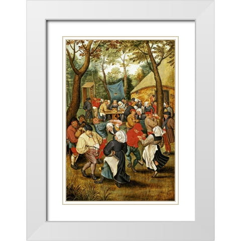 The Wedding Feast White Modern Wood Framed Art Print with Double Matting by Bruegel, Pieter the Elder