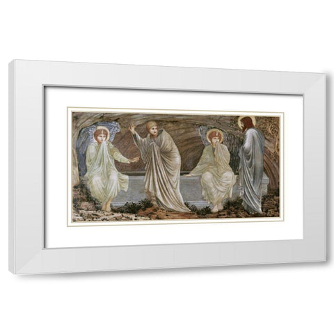 The Morning of The Resurrection White Modern Wood Framed Art Print with Double Matting by Burne-Jones, Sir Edward