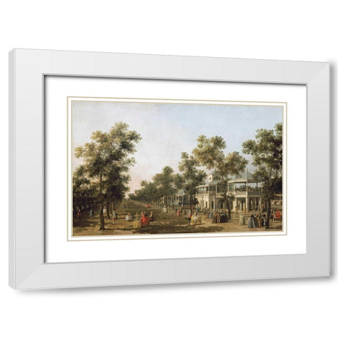 View of The Grand Walk, Vauxhall Gardens White Modern Wood Framed Art Print with Double Matting by Canal, Giovanni Antonio