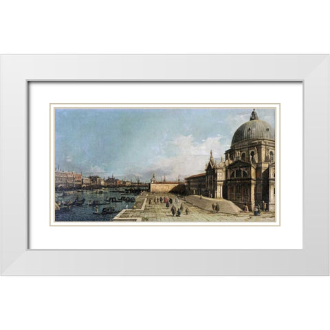 The Entrance To The Grand Canal, Venice White Modern Wood Framed Art Print with Double Matting by Canal, Giovanni Antonio