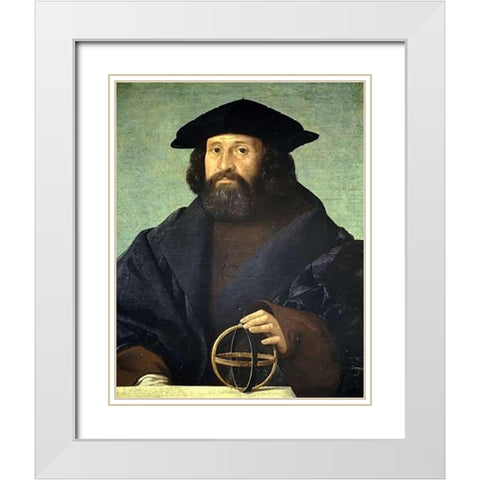 Portrait of An Astronomer White Modern Wood Framed Art Print with Double Matting by Cariani, Giovanni