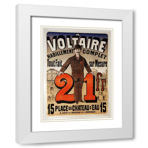 A Voltaire White Modern Wood Framed Art Print with Double Matting by Cheret, Jules