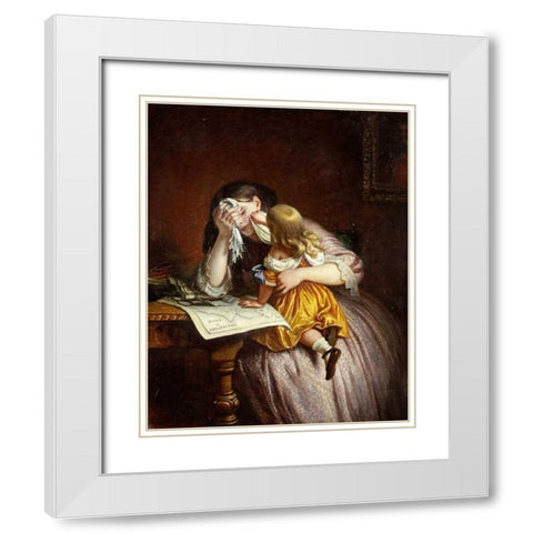 News From Sebastapol White Modern Wood Framed Art Print with Double Matting by Cope, Charles West