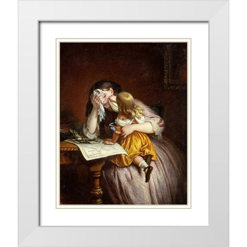 News From Sebastapol White Modern Wood Framed Art Print with Double Matting by Cope, Charles West