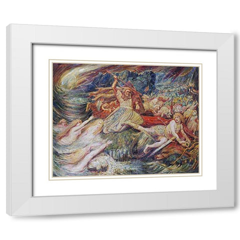 The Death of Siegfried White Modern Wood Framed Art Print with Double Matting by Corneille, Henri Jule Charles
