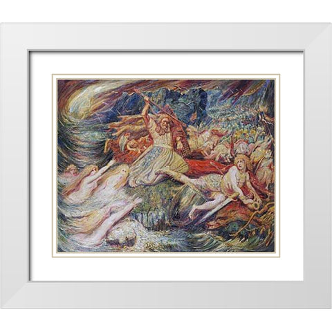 The Death of Siegfried White Modern Wood Framed Art Print with Double Matting by Corneille, Henri Jule Charles