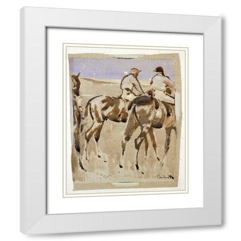 American Jockeys, Racehorses White Modern Wood Framed Art Print with Double Matting by Crawhill, Joseph