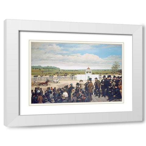 The Old Union Racehorse White Modern Wood Framed Art Print with Double Matting by Cross, Henry