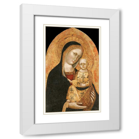The Madonna and Child White Modern Wood Framed Art Print with Double Matting by Da Pisa, Giovanni Di Nicola