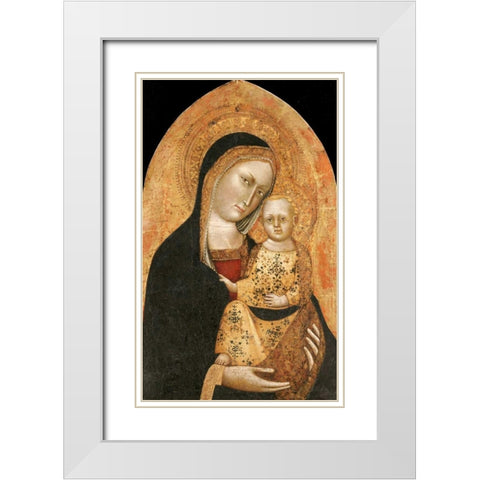 The Madonna and Child White Modern Wood Framed Art Print with Double Matting by Da Pisa, Giovanni Di Nicola