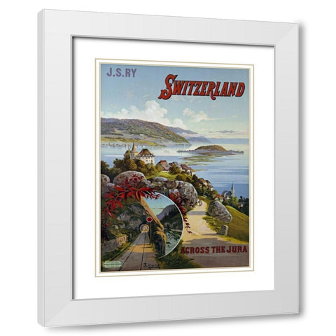 Switzerland Across The Jura White Modern Wood Framed Art Print with Double Matting by D Alesi, Hugo