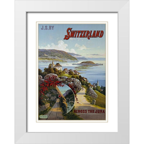 Switzerland Across The Jura White Modern Wood Framed Art Print with Double Matting by D Alesi, Hugo