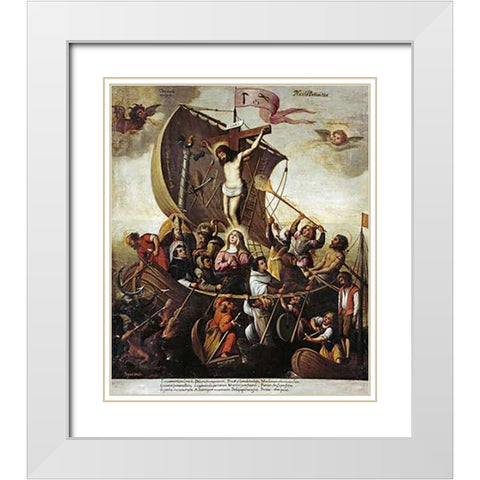 The Boat of Museumistian Patience White Modern Wood Framed Art Print with Double Matting by De Loarte, Alejandro