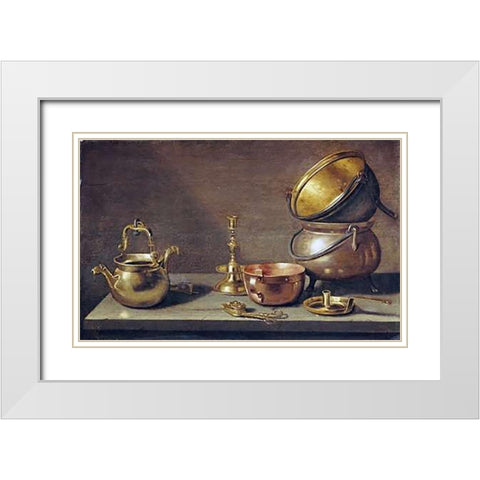 A Still Life of Kitchenware White Modern Wood Framed Art Print with Double Matting by Delff, Jacob Willemsz