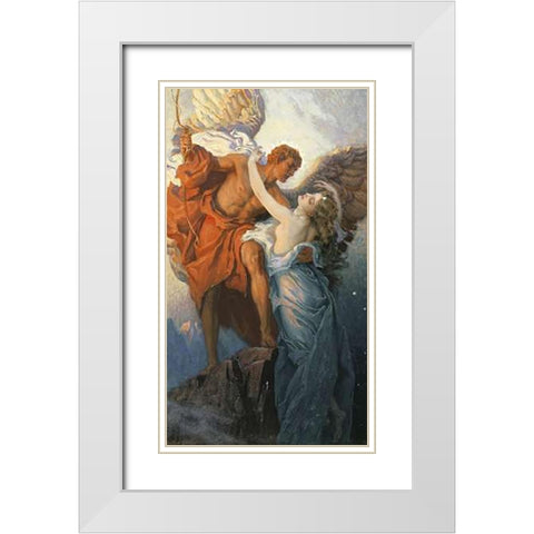 Day and The Dawnstar White Modern Wood Framed Art Print with Double Matting by Draper, Herbert James