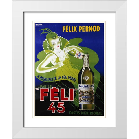 Feli 45 White Modern Wood Framed Art Print with Double Matting by Ducatez, Raymond