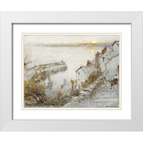 Clovelly White Modern Wood Framed Art Print with Double Matting by Goodwin, Albert