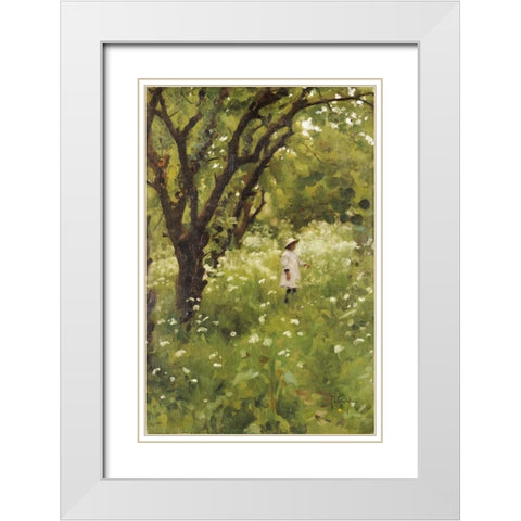 The Orchard White Modern Wood Framed Art Print with Double Matting by Gotch, Thomas Cooper