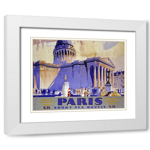 Paris, Southern Railway White Modern Wood Framed Art Print with Double Matting by Grifin