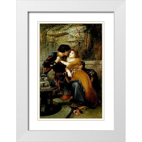 Paolo and Francesca White Modern Wood Framed Art Print with Double Matting by Halle, Charles Edward