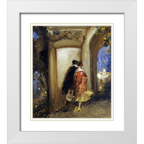 To The Bull Ring White Modern Wood Framed Art Print with Double Matting by Hardy, Dudley