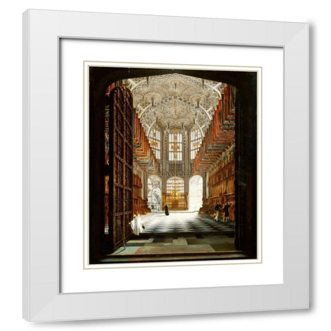 A View of The Interior of Henry VIIs Chapel, Westminster Abbey White Modern Wood Framed Art Print with Double Matting by Harwood, John