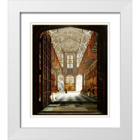 A View of The Interior of Henry VIIs Chapel, Westminster Abbey White Modern Wood Framed Art Print with Double Matting by Harwood, John