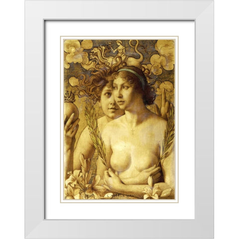 Innocence White Modern Wood Framed Art Print with Double Matting by Hawkins, Louis Weldon