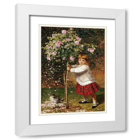The Rose Tree White Modern Wood Framed Art Print with Double Matting by Hayllar, James