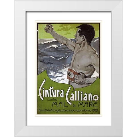 Cintura Calliano White Modern Wood Framed Art Print with Double Matting by Hohenstein, Adolfo