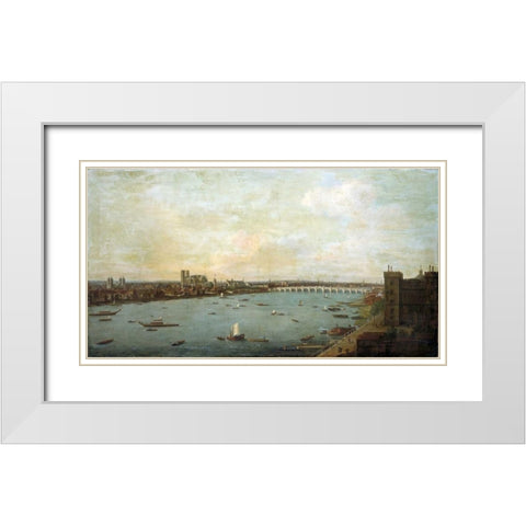 The City of Westminster From Lambeth White Modern Wood Framed Art Print with Double Matting by Joli, Antonio