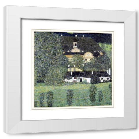 Schloss Kammer Am Attersee II White Modern Wood Framed Art Print with Double Matting by Klimt, Gustav