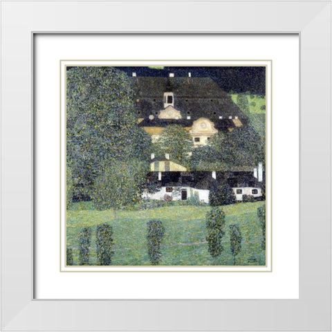 Schloss Kammer Am Attersee II White Modern Wood Framed Art Print with Double Matting by Klimt, Gustav